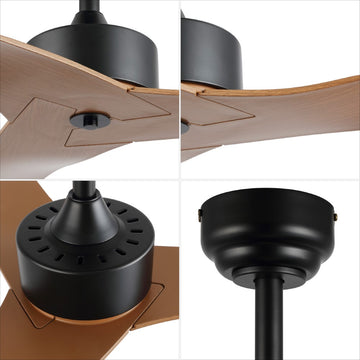 Aldrin 50" Modern Minimalist Iron/Plastic Mobile-App/Remote-Controlled 6-Speed Razor Ceiling Fan